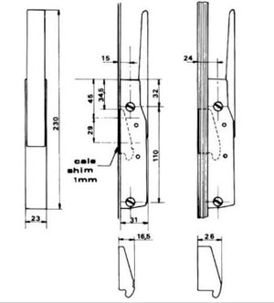 Fermod 571 Locking Edgemount Handle - Absolute Coldroom