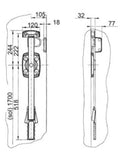 Fermod 6200 sliding door handle technical drawing