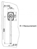 Fermod 6200 sliding door handle technical drawing