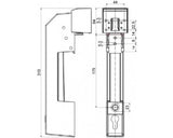 JUMBO SERIES 6000 COLDROOM HANDLE TECHNICAL DRAWING - ABSOLUTE COLDROOM