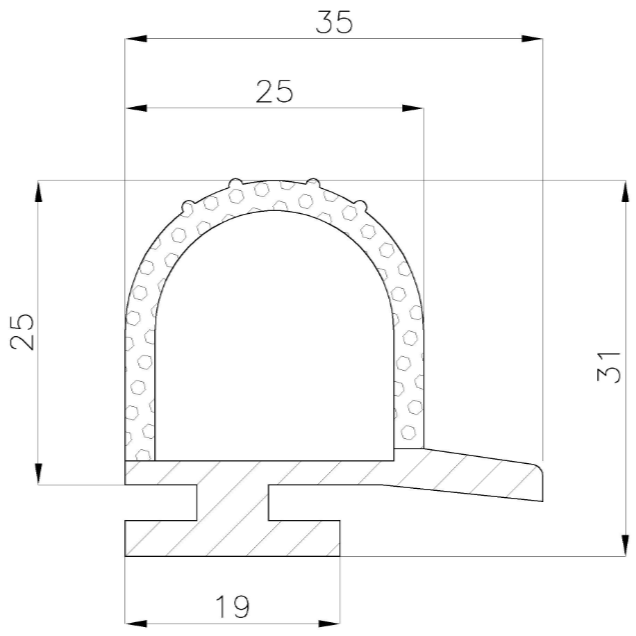MTH Cold Room Door Gasket Large - 16m Roll - Absolute Coldroom